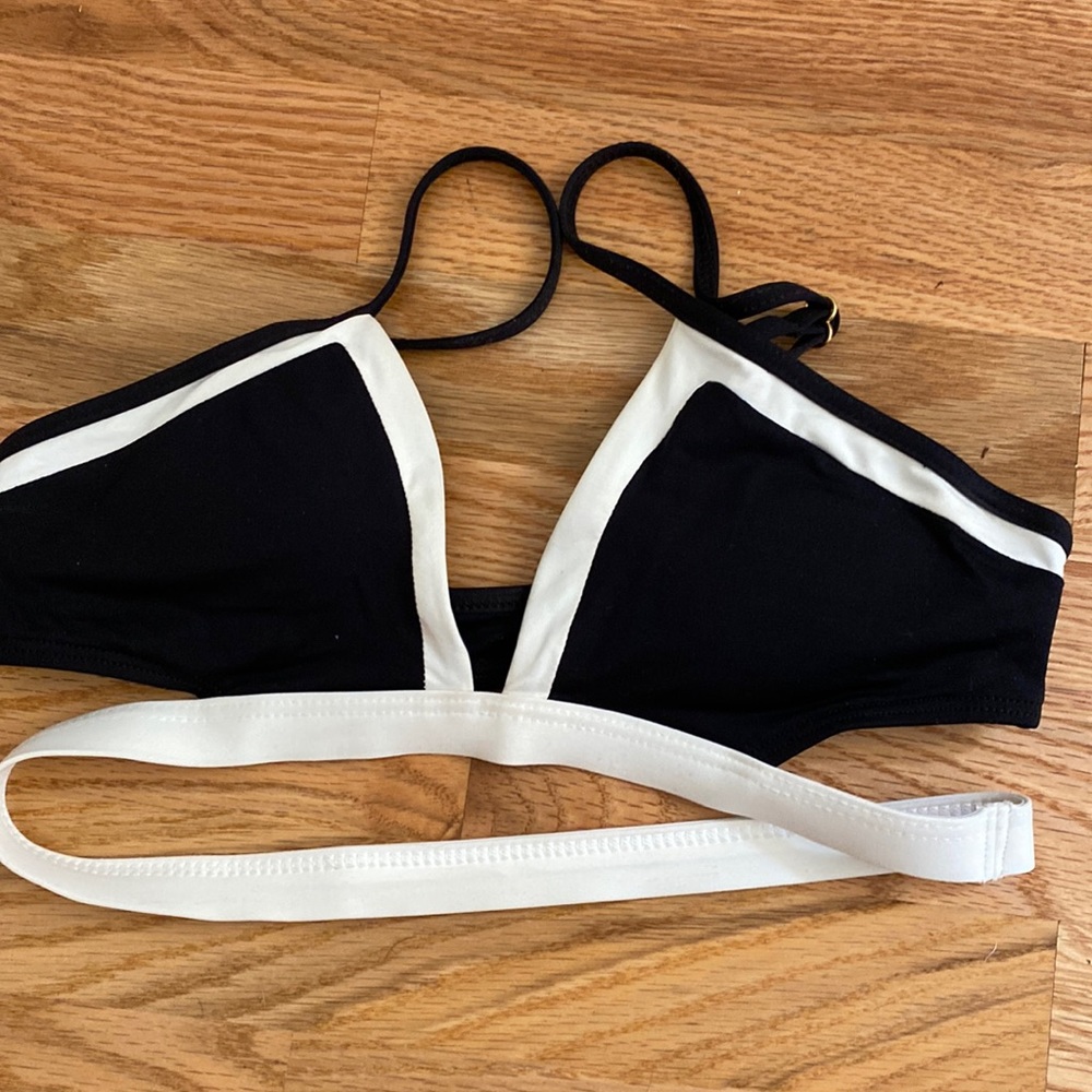 L SPACE BLACK/WHITE bikini top